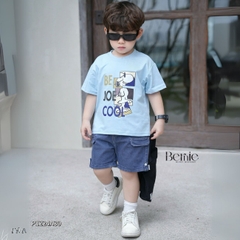 Áo phông tay ngắn unisex cho bé trai bé gái thun cotton họa tiết hoạt hình size 9 tới 28kg BERNIE P1224A30