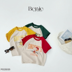 o thun tay ngắn raplang unisex cho bé trai bé gái họa tiết cún Snoopy nhiều màu size 9 tới 28kg BERNIE P0125A20