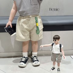 Quần short quần kaki đùi phối túi hộp 1 bên cho bé trai đi chơi đi học size 9 tới 28kg BERNIE P1124Q51