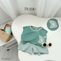 Set bộ tanktop kẻ ngang cho bé trai áo thun túi cách điệu kèm quần short 9 đến 25kg BERNIE P1124B88