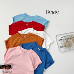 Áo thun unisex tay ngắn raplang chất cotton cho bé mặc đi học đi chơi 1 tới 7 tuổi BERNIE 0624A03