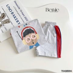 Set bộ polo cho bé trai áo thun tay ngắn họa tiết câụ bé kèm quần short size 1 đến 7 tuổi BERNIE T0425B64