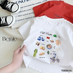 Áo thun tay ngắn unisex cho bé trai bé gái họa tiết in chữ Độc lập - Tự do size 9 tới 25kg BERNIE H0425A57