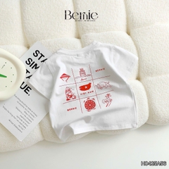 Áo thun tay ngắn unisex cho bé trai bé gái họa tiết in chữ Độc lập - Tự do size 9 tới 25kg BERNIE H0425A57
