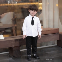 Set bộ sơ mi dài tay áo sơ mi kèm quần kaki dài phối cà vạt cho bé trai Classic Boy 9 đến 28kg BERNIE H0625B17