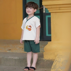 Set bộ đũi cột dây họa tiết thêu chú Cuội trung thu cho bé trai size 1 đến 6 tuổi BERNIE H0425B36