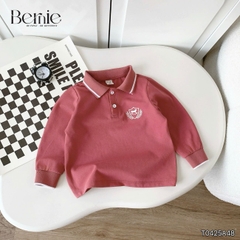 Áo thun áo polo tay dài thêu phù hiệu sắc nét cho bé trai 1 đến 7 tuổi BERNIE T0425A48