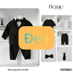 Set bộ vest hoàng gia 6 chi tiết dài tay cho bé trai đi tiệc đi sự kiện size 9 tới 28kg BERNIE H0725B71