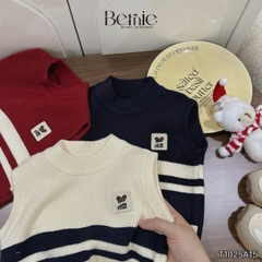 Áo gile len unisex bé trai bé gái 3 màu phối gấu phong cách hàn quốc cho bé trai 1 đến 7 tuổi BERNIE T1025A15