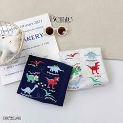 Set bộ Tiny Dino thun da cá dài tay phối màu họa tiết khủng long kèm quần dài size 9 tới 28kg BERNIE H0725B48