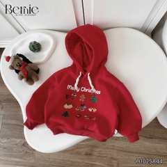 Áo noel áo hoodie tay dài màu đỏ giáng sinh cho bé trai bé gái Mery Christmas size 1 đến 7 tuổi BERNIE H1025A44