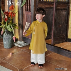 Set áo dài cách tân kèm quần cho bé trai chất lụa vân Thiên tử mặc Tết size 9 đến 25kg BERNIE H0925B11