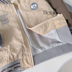 Áo khoác gió 2 lớp áo bomber phong cách thể thao họa tiết thêu cho bé trai bé gái size 9 đến 25kg BERNIE H0825A35