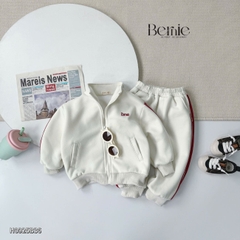 Set áo khoác thể thao khóa kéo cổ đứng kèm quần bo chun cho bé trai bé gái phong cách basic cao cấp size 1 đến 7 tuổi BERNIE H0925B36