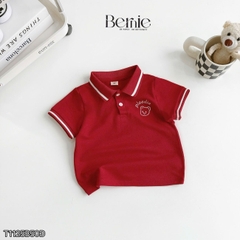 Set bộ polo tay ngắn cổ bo dệt họa tiết gấu kèm quần short kaki cho bé trai size 1 tới 7 tuổi BERNIE KIDS P0225A38