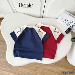 Set bộ thể thao phối màu tay ngắn họa tiết số 87 kèm quần short cho bé trai size 9 tới 28kg BERNIE T1025B65Đ