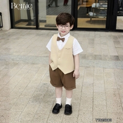  Set vest gi lê tay ngắn 4 chi tiết phối màu Classic Boy cho bé trai phong cách Hàn quốc size 8 tới 25kg BERNIE T1025B03
