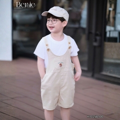  Set Yếm ngắn kèm áo thun Gấu Bóng chày cho bé trai bé gái unisex phong cách hàn quốc size 1 đến 7 tuổi BERNIE H1025B10Đ