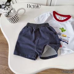  Set bộ tay ngắn cho bé trai áo thun họa tiết Trafic sắc màu phối quần short size 9kg tới 28kg BERNIE T1125B05