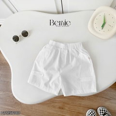  Set bộ sơ mi tay ngắn cho bé trai họa tiết kẻ Summer kèm quần short kaki size 9 đến 25kg BERNIE H1225B18Đ 