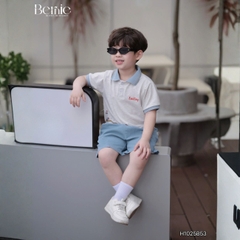 Set bộ polo đi biển cho bé trai áo thun polo tay ngắn và quần short jean size 9 tới 28kg BERNIE H1025B53