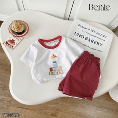 Set bộ bé trai tay ngắn họa tiết Roblox nghộ nghĩnh kèm quần short kaki size 9 tới 28kg BERNIE T1025B76