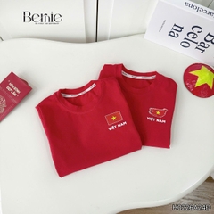 Áo thun áo Cờ đỏ sao vàng Việt Nam chất cotton tay ngắn unisex cho bé trai bé gái size 9 tới 28kg BERNIE H0226A24Đ