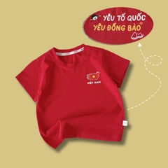 Áo thun áo Cờ đỏ sao vàng Việt Nam chất cotton tay ngắn unisex cho bé trai bé gái size 9 tới 28kg BERNIE H0226A24Đ