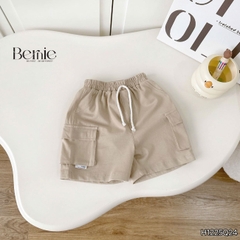 Quần short quần đùi phối túi hộp chất thun cotton cho bé trai đi chơi đi học size 11 tới 28kg BERNIE H1225Q24