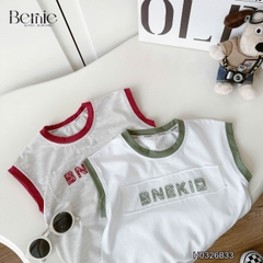 Set bộ cotton áo thun tanktop BNE KID kèm quần short cho bé trai đi chơi đi học size 9 đến 28kg BERNIE H0326B33