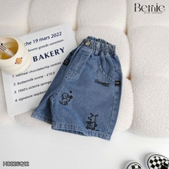 Quần short quần jean cho bé trai họa tiết thêu ngộ nghĩnh đi chơi đi học size 11kg tới 28kg BERNIE KIDS H0226Q12