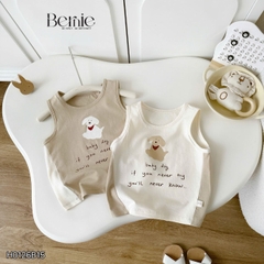 Set đồ ba lỗ bé trai Cún nhỏ tinh nghịch phong cách hàn quốc kèm quần size 9 tới 25kg BERNIE H0126B15