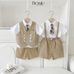 Set vest gile công tước hàn quốc 5CT cho bé trai thôi nôi sinh nhật đi tiệc 1 đến 7 tuổi BERNIE H0625B12