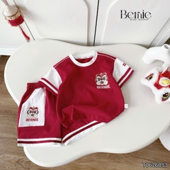 Set bộ bé trai áo thun tay ngắn Trung thu Lân đỏ kèm quần short cho bé trai size 9 đến 25kg BERNIE T0626B53