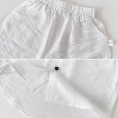 Set bộ đũi áo sơ mi cổ trụ phối khăn kèm quần short cho bé trai đi chơi đi biển size 11kg tới 28kg BERNIE H0326B25