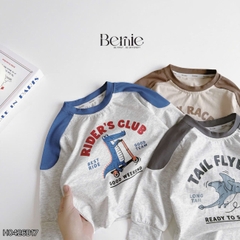 Set bộ thun dài tay áo phối màu Dino Team kèm quần dài cho bé trai size 9 tới 25kg BERNIE H0426B17