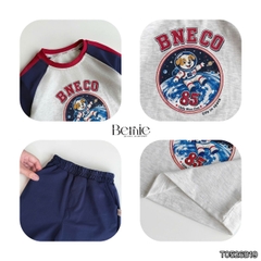 Set bộ dài tay áo thun raplang phối màu Space Dog kèm quần dài cho bé trai size 9 tới 25kg BERNIE T0526B19