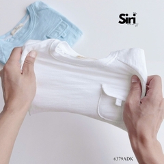 Áo thun áo phông tay dài chất cotton xược màu trắng màu xanh unisex cho bé trai bé gái size 9 tới 24kg BERNIE SIRI 6379ADK