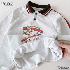 Set bộ polo unisex cho bé trai bé gái áo polo tay dài họa tiết Hello Buddies kèm quần dài size 9 tới 28kg BERNIE T0426B10