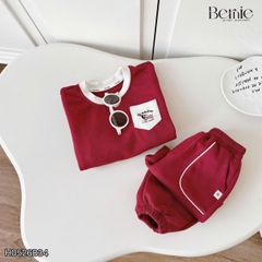 Set bộ cotton nỉ 2 da cho bé trai áo tay dài Freedom Boy kèm quần size 9kg tới 26kg BERNIE H0526B34