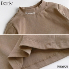 Áo thun cố lọ áo giữ nhiệt cổ 3 phân dài tay Minimal cho bé trai bé gái chất thun cotton 9 đến 28kg BERNIE T0526A72