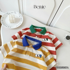 Áo thun áo polo tay ngắn họa tiết kẻ ngang sắc màu Ok cho bé trai size 9kg đến 25kg BERNIE H0226B37A
