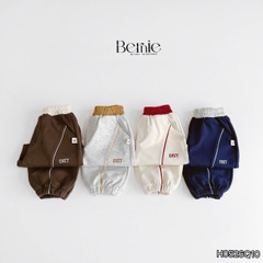 Quần dài nỉ thu đông phối viền phối màu thêu Cozy cho bé trai phong cách size 11 tới 28kg BERNIE H0526Q10