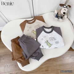 Set bộ thu đông phong cách Cool Dragon cho bé trai áo tay dài raplang kèm quần size 9 tới 26kg BERNIE H0426B21