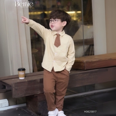 Set bộ sơ mi dài tay áo sơ mi kèm quần kaki dài phối cà vạt cho bé trai Classic Boy 9 đến 28kg BERNIE H0625B17