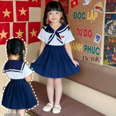 Set thủy thủ bé trai bé gái học sinh thêu lá cờ đỏ yêu nước Việt Nam 1 đến 8 tuổi Bernie H0625B08