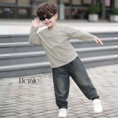 Áo thun áo phông trơn tay dài nhiều màu unisex cho bé trai bé gái đi học đi chơi 9kg đến 27kg BERNIE T0725A51