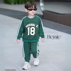 Set bộ dài thể thao unisex họa tiết hình in Double kèm quần dài cho bé trai bé gái size 9 tới 28kg BERNIE T0625B35