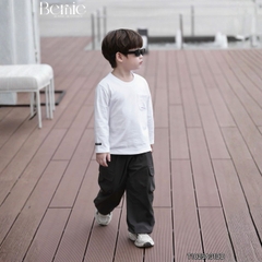 Áo thun cho bé trai tay dài phối túi ngực họa tiết khủng long size 9 tới 28kg BERNIE T0725A56