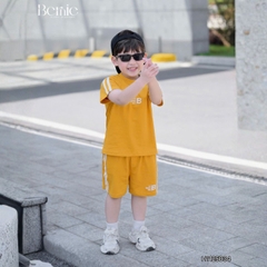 Set bộ thể thao cotton áo tay ngắn thêu Bernie Boy kèm quần short cho bé trai bé gái size 1 đến 7 tuổi H1125B34